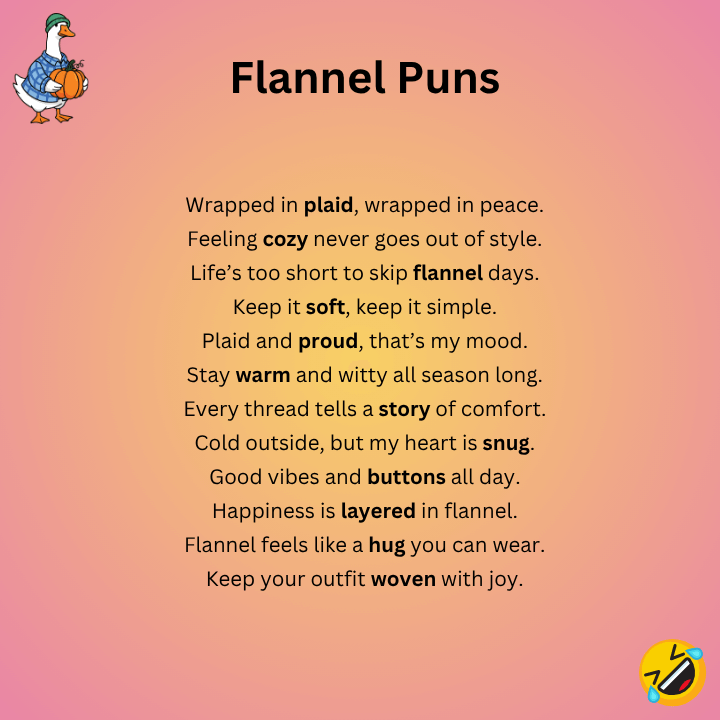 Flannel Puns One-Liners