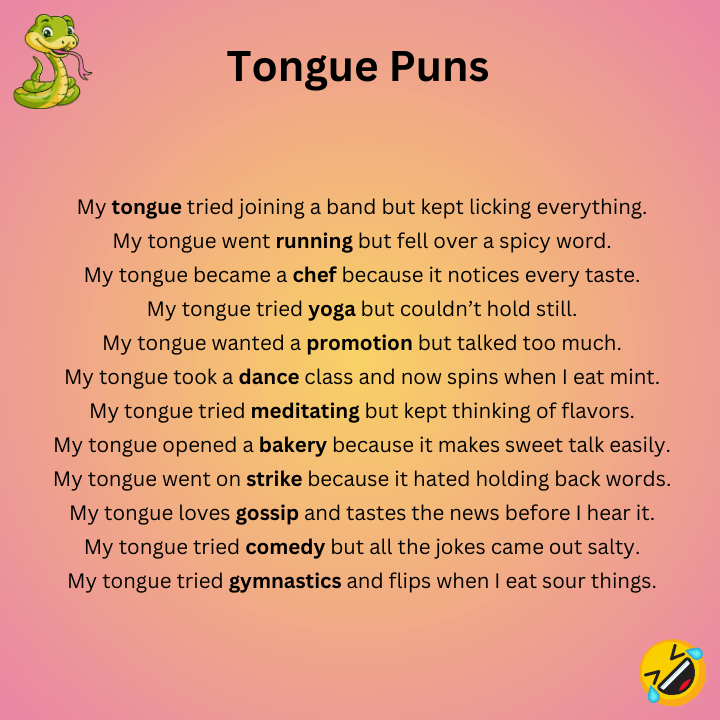 Funny Tongue Puns  