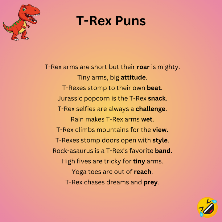 Short T-Rex Puns