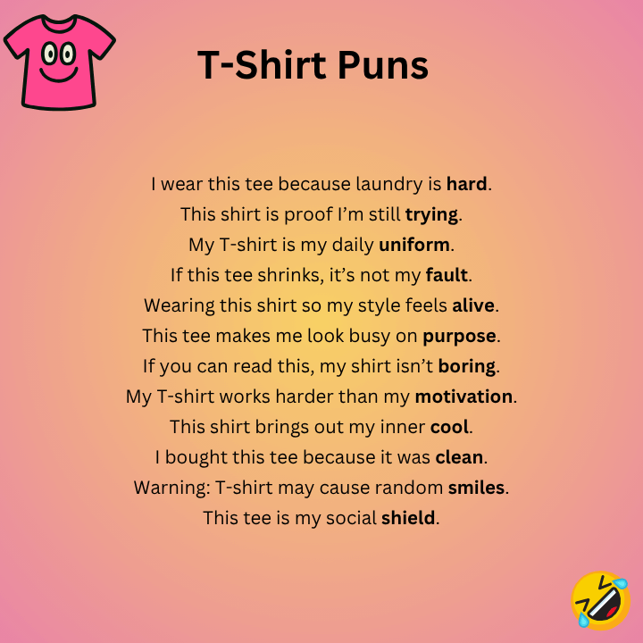 T-Shirt Puns One-Liners