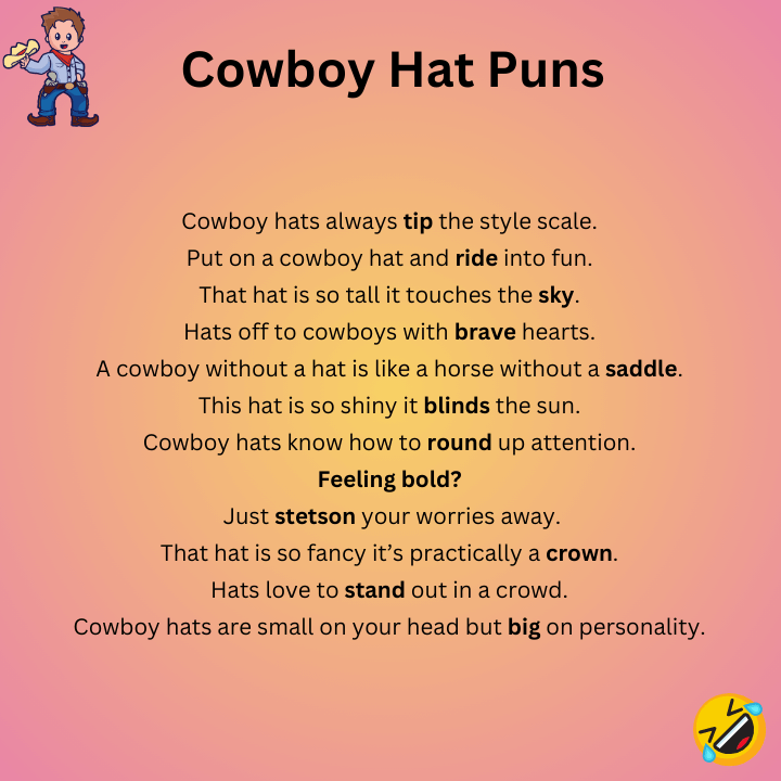 Cowboy Hat Puns One-Liners