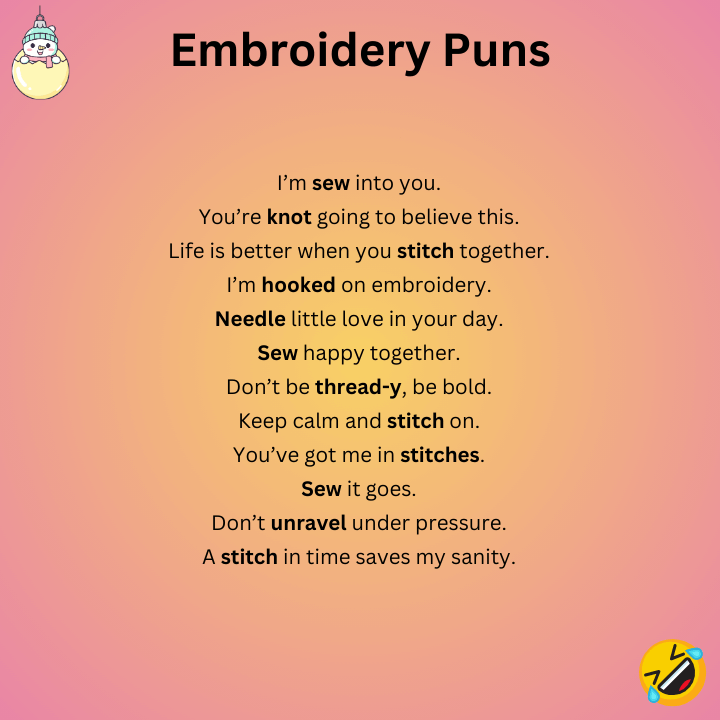 Embroidery Puns
