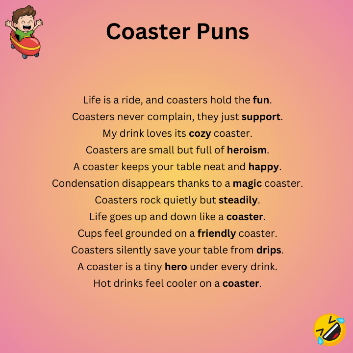 Funny Coaster Puns  