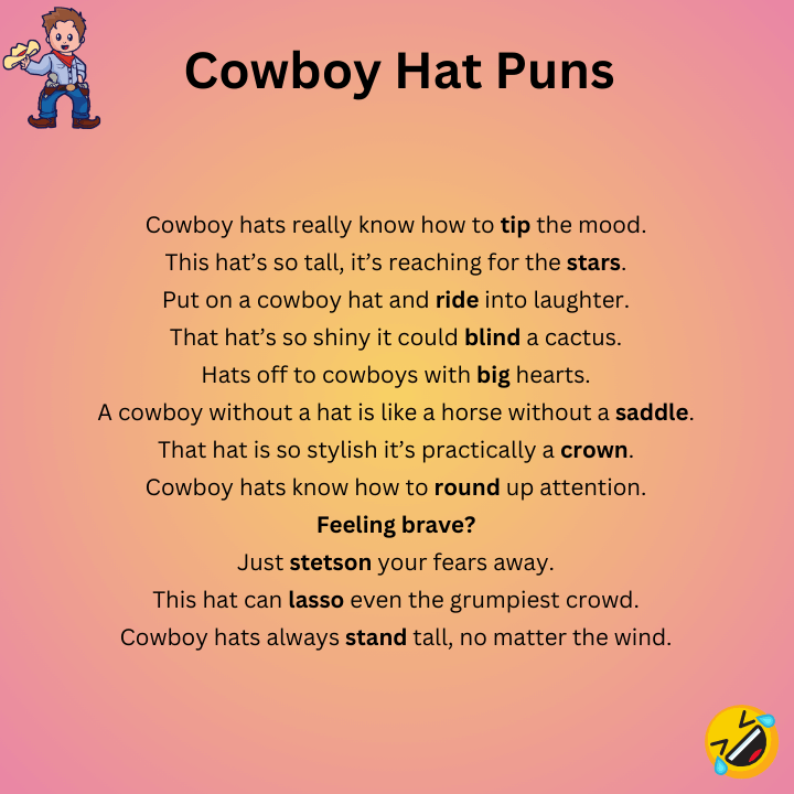 Funny Cowboy Hat Puns