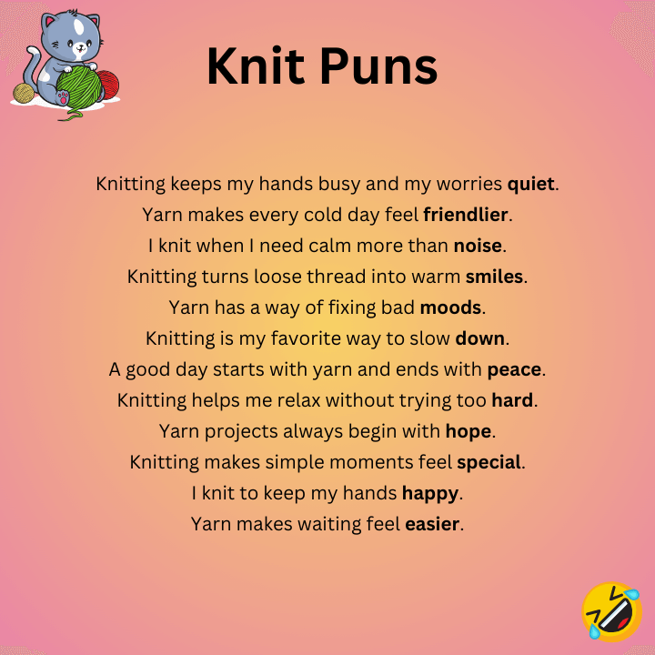 Knit Puns One-Liners