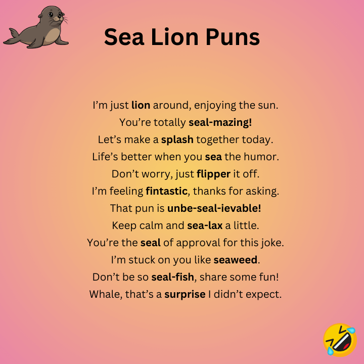 Sea Lion One-Liner Puns