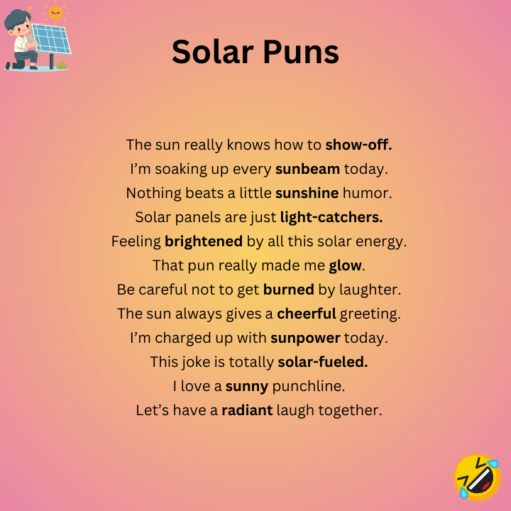 Solar One-Liner Puns