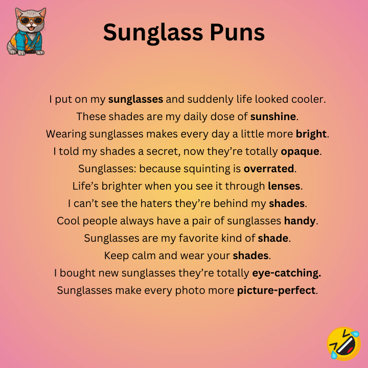Sunglass Puns One-Liners