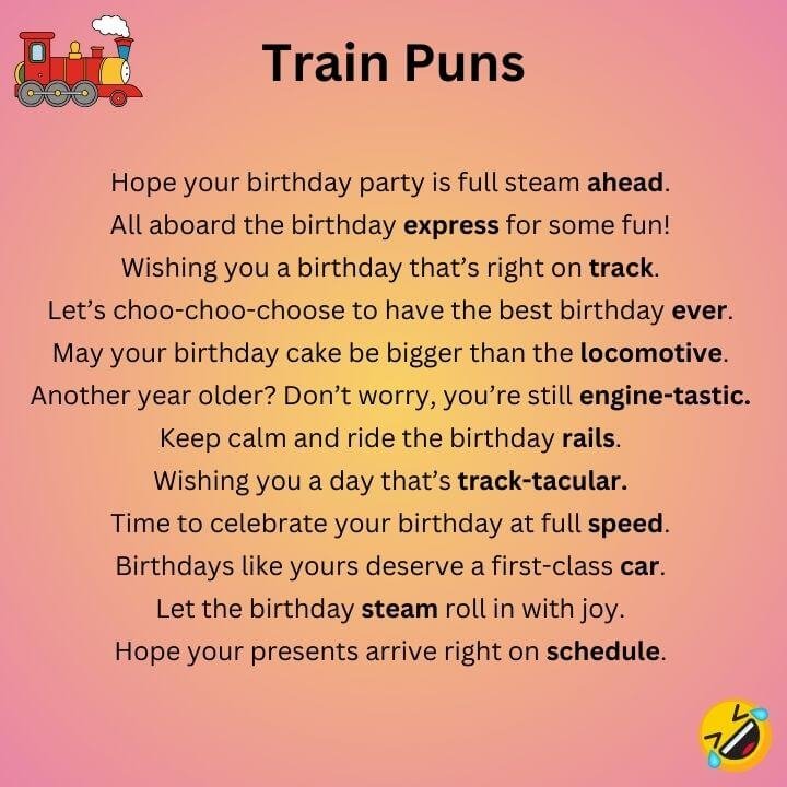 Birthday Train Puns