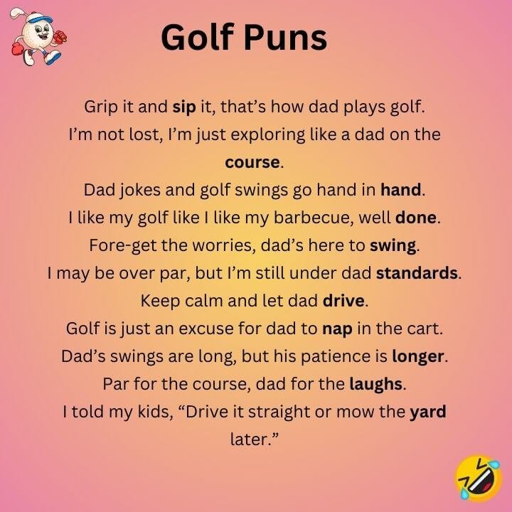 Dad Golf Puns 