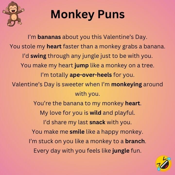 Monkey Puns for Valentine’s Day