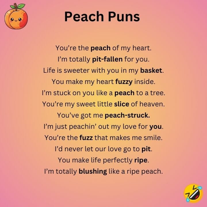 Peach Love Puns 