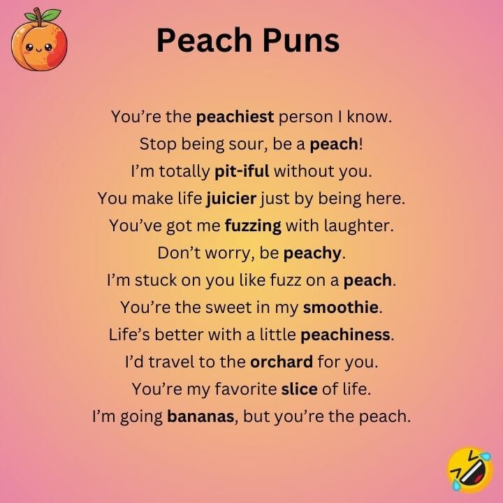 Peach Puns Funny