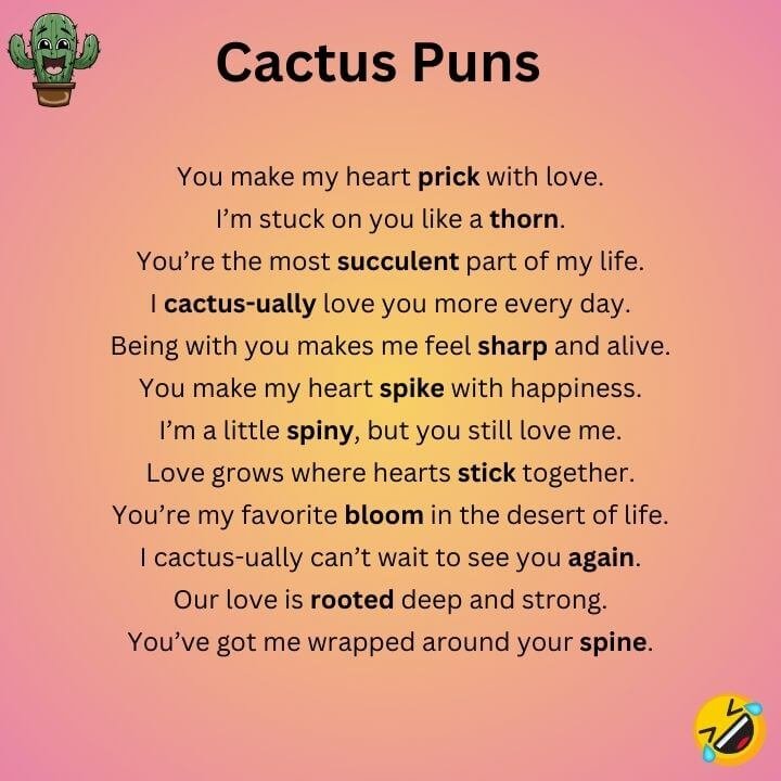 Romantic Cactus Puns  