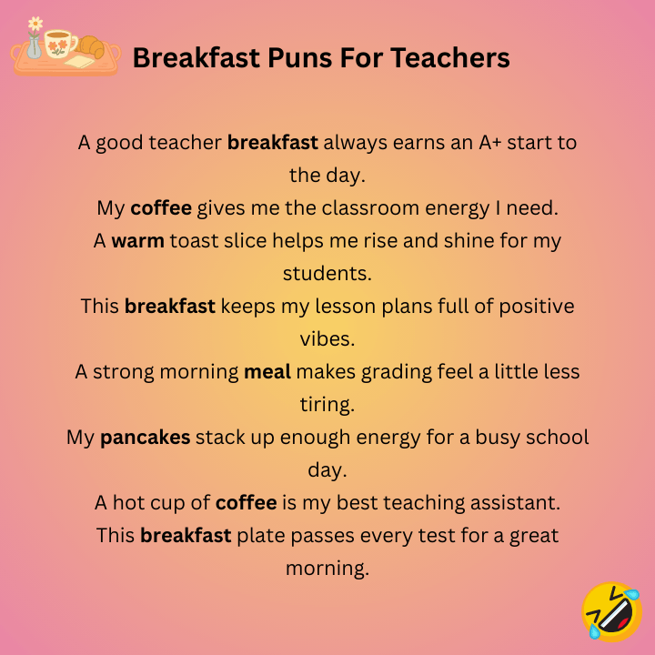 Breakfast Puns For Teachers