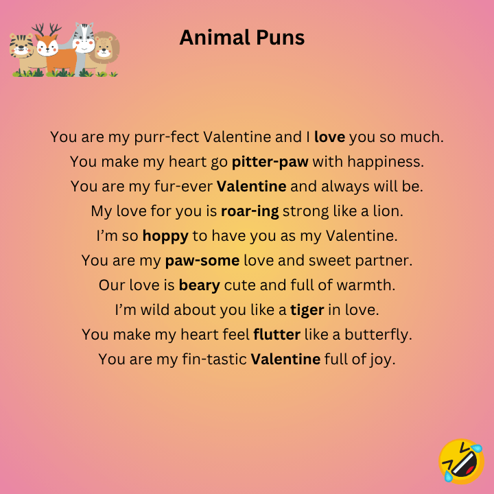 Animal Puns Valentine's Day