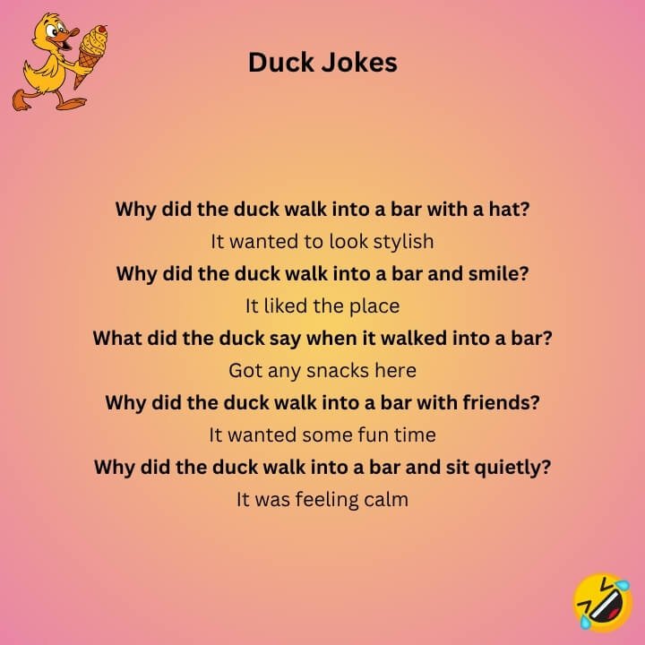 Duck Jokes Walks Into A Bar  