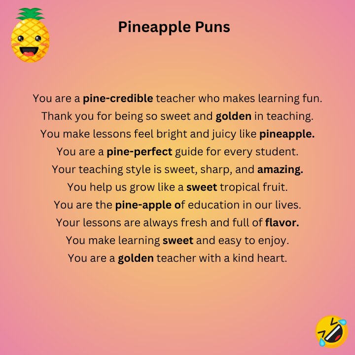 Pineapple Puns For Teachers