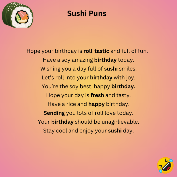 Sushi Birthday Puns