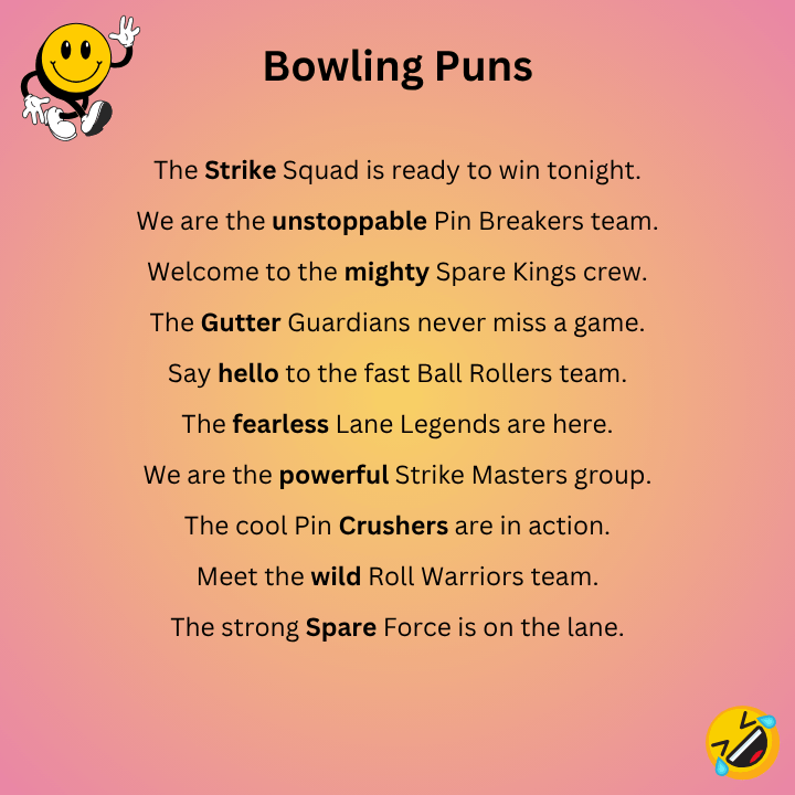 Bowling Puns Team Names