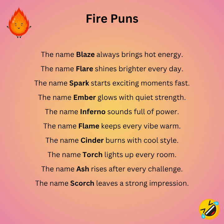 Fire Puns Names
