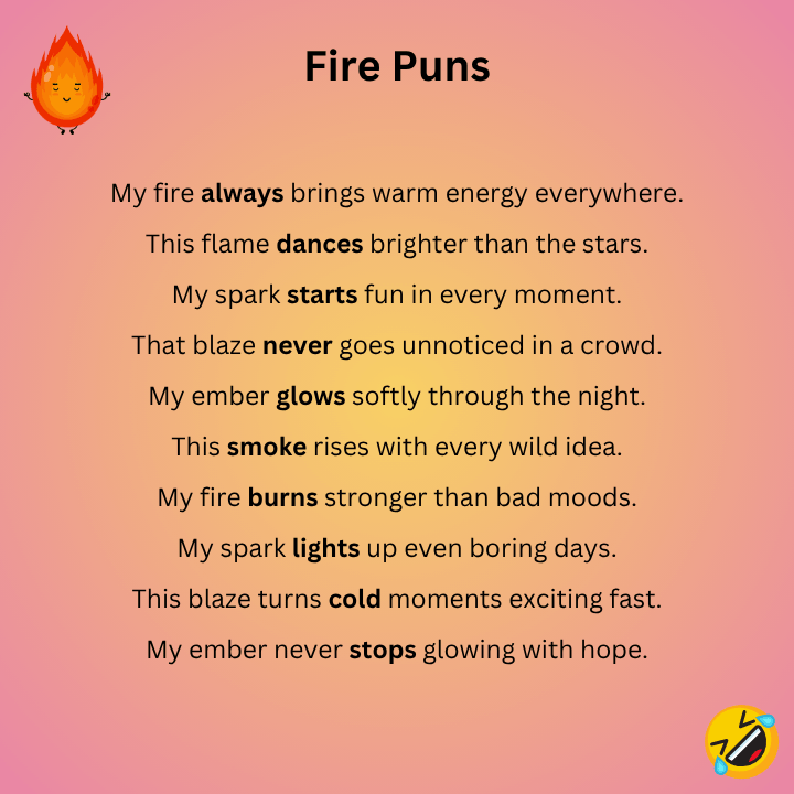 Fire Puns One Liners