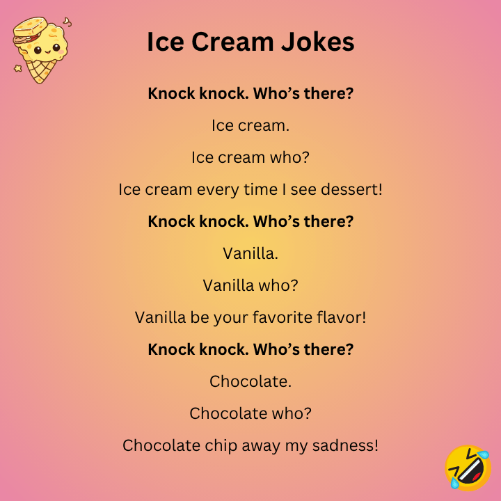 Knock Knock Ice Cream Jokes