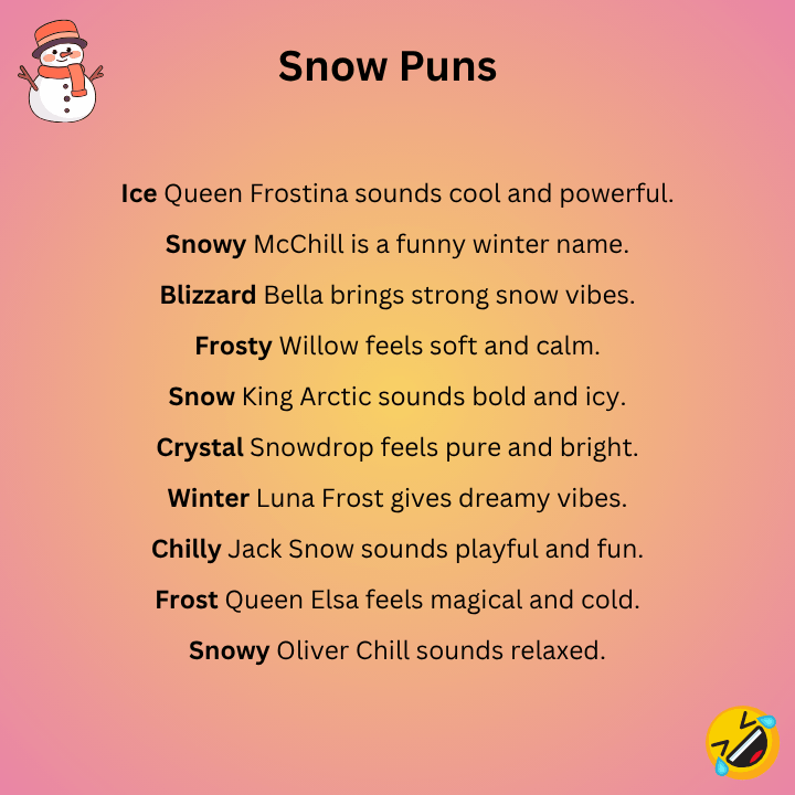 Snow Puns Names